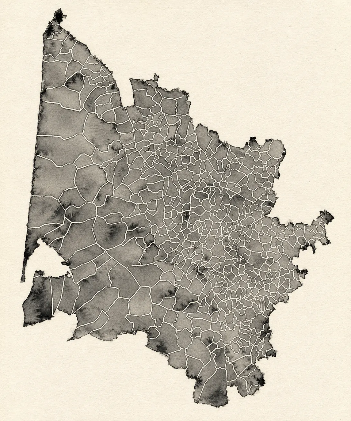 Carte de la Gironde, département d’intervention de Noïa Rénovation