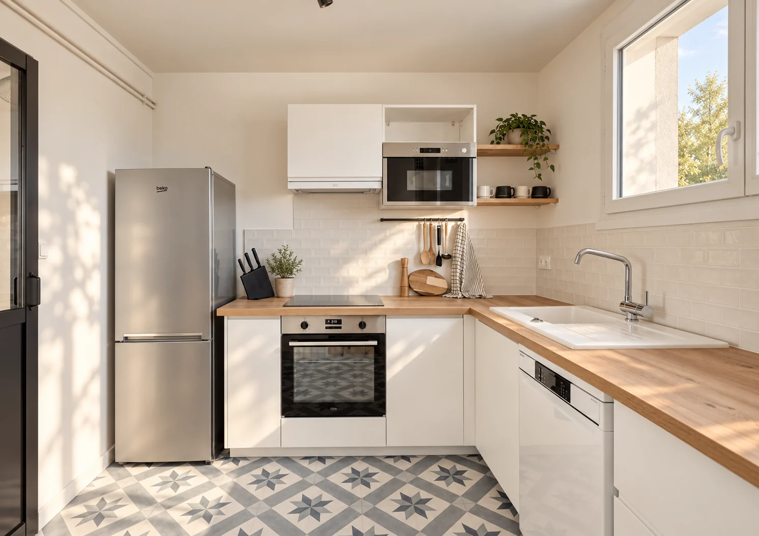 Cuisine rénovée du projet Zubieta à Talence