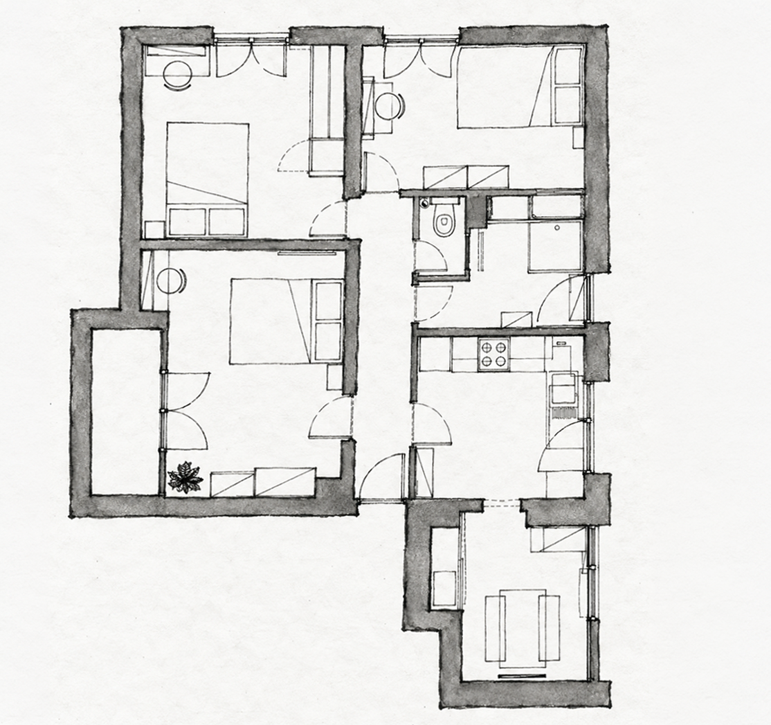 Croquis du plan du projet Zubieta à Talence