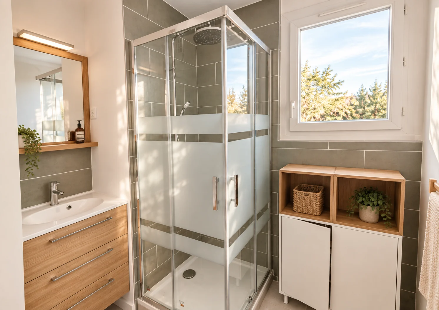 Salle de bains rénovée du projet Zubieta à Talence