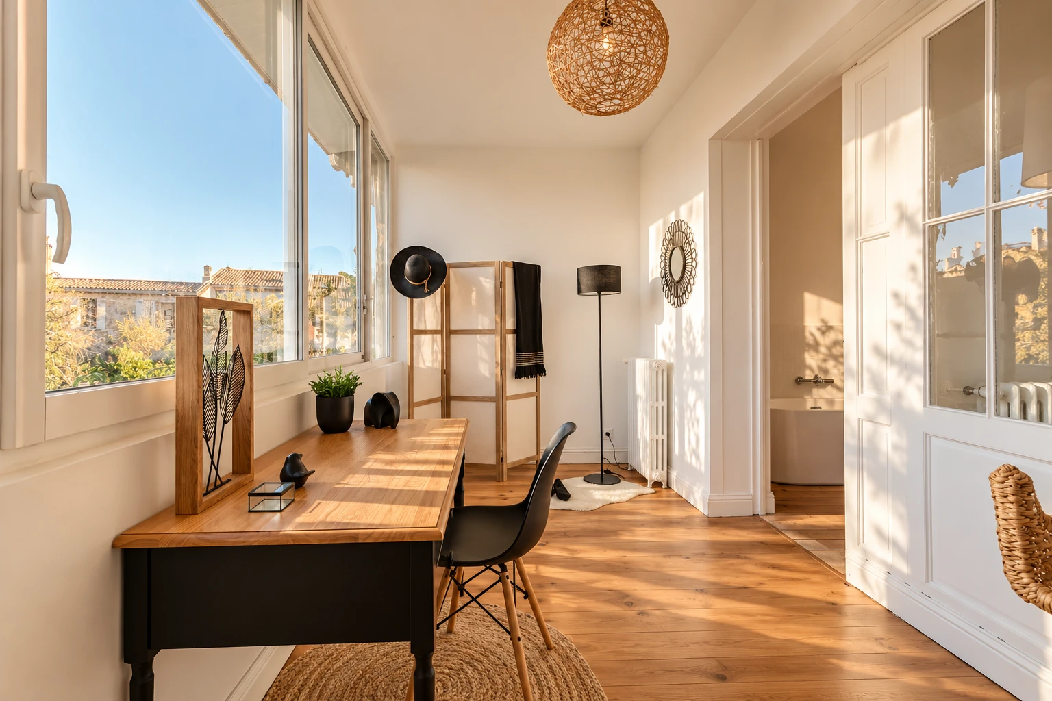 Bureau lumineux le long des fenêtres, projet Saint-Seurin à Bordeaux