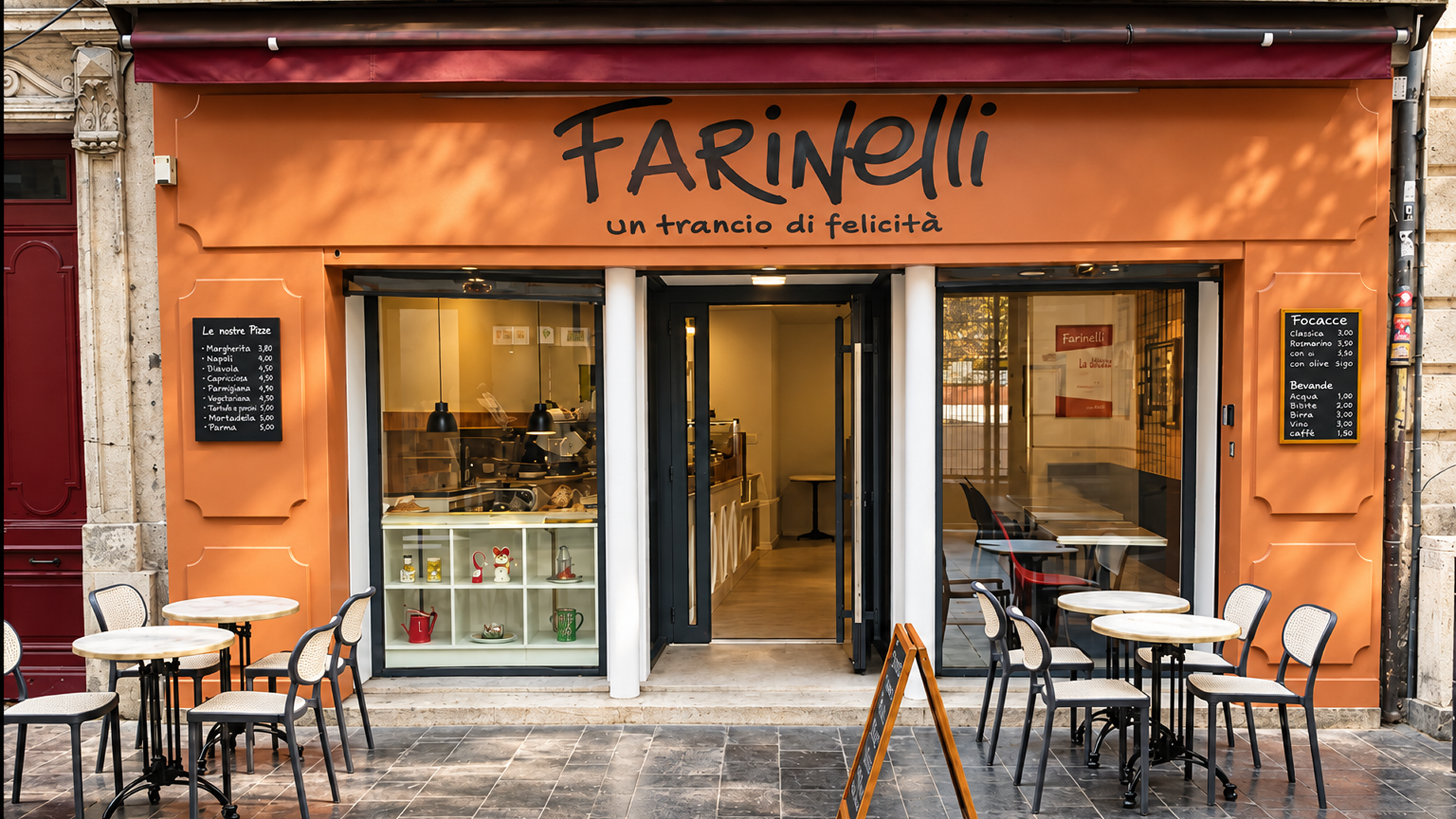 Façade du restaurant Farinelli rénovée par Noïa Rénovation à Bordeaux